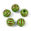 Christmas Spray Painted Schima Wood Beads WOOD-T032-35B-1