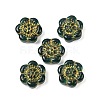 Baking Paint and Golden Metal Enlaced Glass Beads DGLA-T004-10E-1