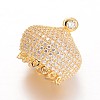 3D Crown Brass Micro Pave Cubic Zirconia Pendants KK-L134-16G-2