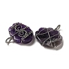 Natural & Synthetic Mixed Gemstone Copper Wire Wrapped Pendants G-K338-07P-3