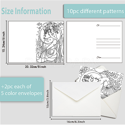 1 Set Coloring Paper Greeting Cards Sets AJEW-GA0007-13-1