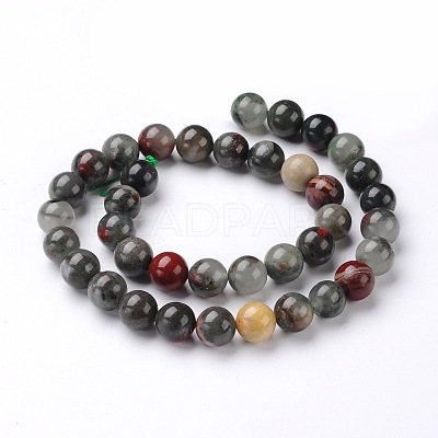 Natural African Bloodstone Beads Strands G-L383-06-8mm-1