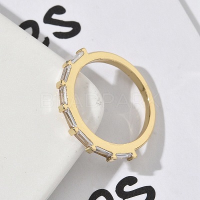 Brass Micro Pave Cubic Zirconia Finger Rings for Women RJEW-H256-10G-02-1