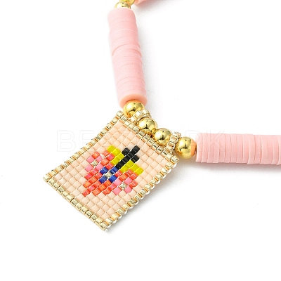MIYUKI Glass Seed Rectangle Charm Bracelet BJEW-MZ00037-01-1
