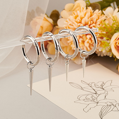 4Pcs 2 Styles Cone Spike Alloy Shoe Charms HJEW-AB00730-1
