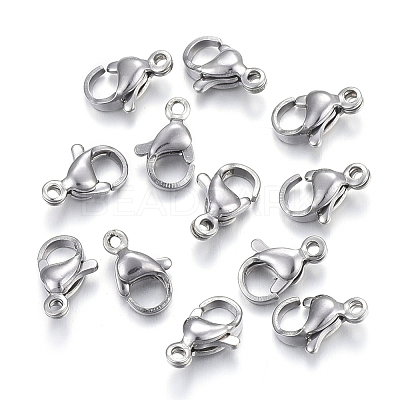 Tarnish Resistant 304 Stainless Steel Lobster Claw Clasps STAS-F182-01P-D-1
