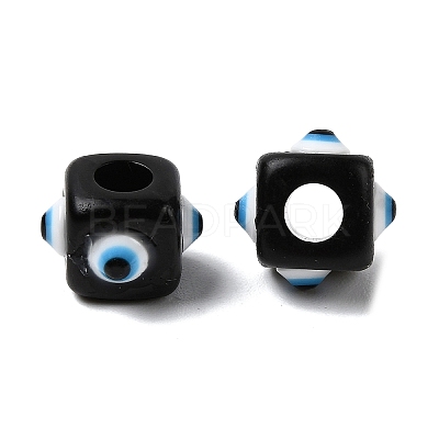 Resin Evil Eye European Beads RESI-A021-13-1