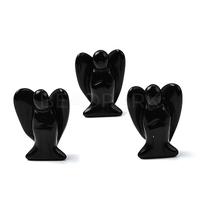 Natural Obsidian Angel Figurine DJEW-N006-01A-18-1