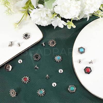 24 Sets 8 Style Alloy Buttons FIND-CP0001-85-1