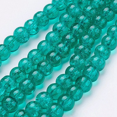 Crackle Glass Beads Strands X-CCG-Q001-10mm-15-1