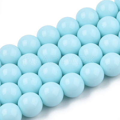 Opaque Solid Color Glass Beads Strands GLAA-T032-P6mm-10-1