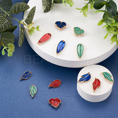 48Pcs 12 Style Alloy Enamel Links Connectors ENAM-BY0001-05-1