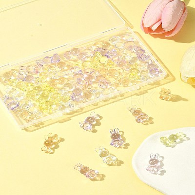 50Pcs 5 Colors Transparent Acrylic Beads MACR-FS0001-83-1