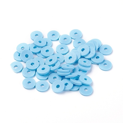 Flat Round Handmade Polymer Clay Beads LS-CLAY-R067-8.0mm-36-1