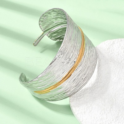 Two Tone 304 Stainless Steel Cuff Bangles SA-CBA90C5-02A-PG-1