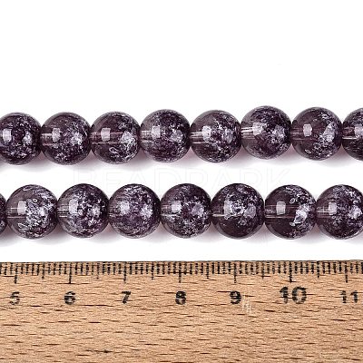 Transparent Half Spray Painted Glass Beads Strands GLAA-Q110-02A-10-1