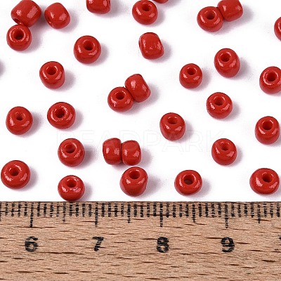 6/0 Baking Paint Glass Round Seed Beads SEED-S036-01C-15-1