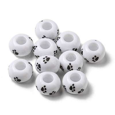 Printed Opaque Acrylic Beads SACR-D006-01A-1