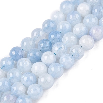 Dyed Natural White Jade Beads Strands G-T138-6mm-210-22-1