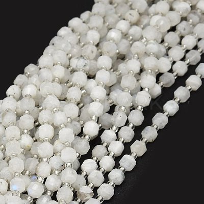 Natural Rainbow Moonstone Beads Strands G-O201B-16-1