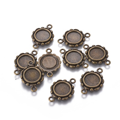 Tibetan Style Link Cabochon Bezel Settings X-TIBEP-0578-AB-LF-1