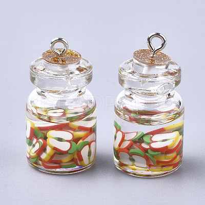 Glass Bottle Pendants X-GLAA-T001-04C-1