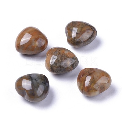 Natural Indian Agate Heart Love Stone G-F659-B32-1