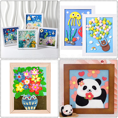 DIY Children Wood Decoration Clay Picture Frame WOOD-WH20008-07H-1