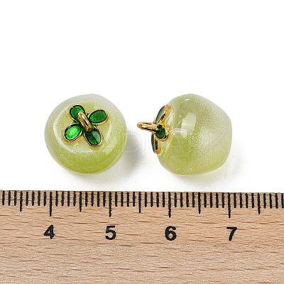 Transparent Glass Apple Pendants DGLA-E004-16B-1