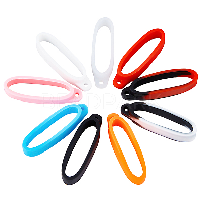 18Pcs 9 Colors Silicone Pendant SIL-GF0001-21-1