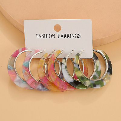Acrylic Hoop Earrings FS-WG995C7-11-1