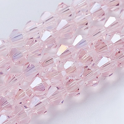 Transparent Electroplate Glass Beads Strands EGLA-A039-T6mm-B26-1