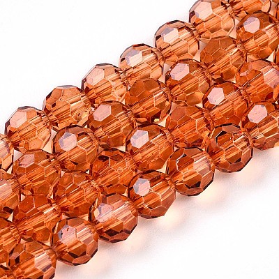 Baking Paint Transparent Glass Beads Strands DGLA-A035-T6mm-A04-1