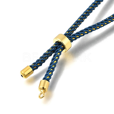 Braided Cotton Cord Slider Bracelet Making MAK-R001-01G-29-1