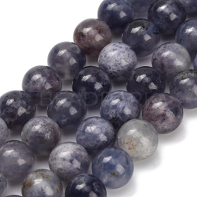 Natural Iolite Beads Strands G-G300-A04-8mm-1