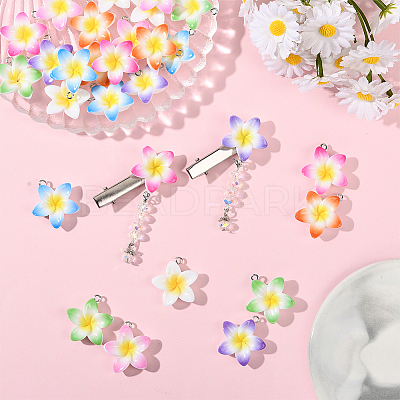 28Pcs 7 Colors Baking Paint Opaque Resin Pendants FIND-SC0019-45-1