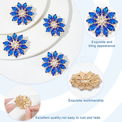 4Pcs Alloy Rhinestone Shank Buttons BUTT-FG0001-26A-1
