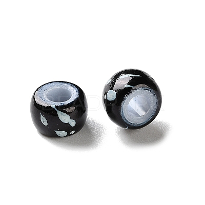 Spray Painted ABS Plastic European Beads KY-G033-01A-11-1