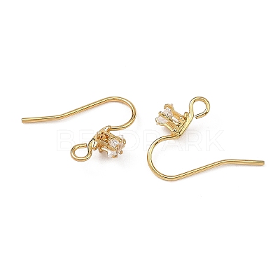SHEGRACE Brass Pave Cubic Zirconia Earring Findings XGRQ4S971-739G-1