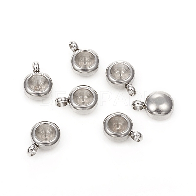 Tarnish Resistant 201 Stainless Steel Pendant Rhinestone Settings X-STAS-G224-27P-1