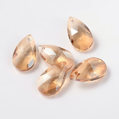 Faceted Teardrop Glass Pendants GLAA-O008-A-1