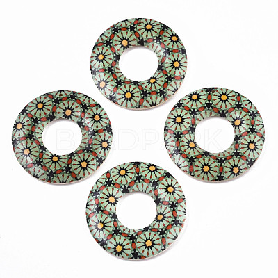 Printed Wood Pendants WOOD-S045-104D-1