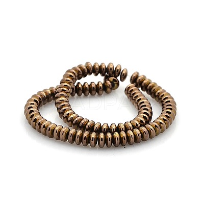 Grade AAA Electroplate Non-magnetic Synthetic Hematite Rondelle Beads Strands G-M079-05-1