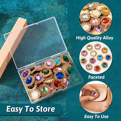 48Pcs 12 Colors Glass Cabochons GLAA-TA0001-52-1
