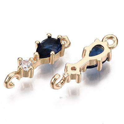 Brass Micro Pave Cubic Zirconia Links Connectors X-KK-R111-007-A01-1