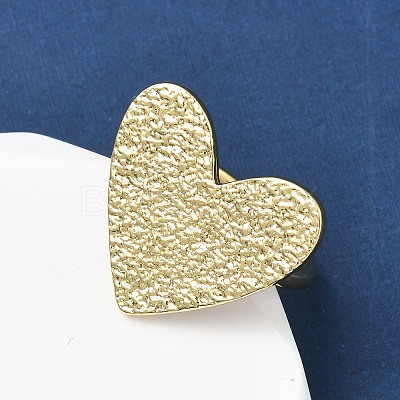 Heart Brass Cuff Rings for Women RJEW-A069-09G-1