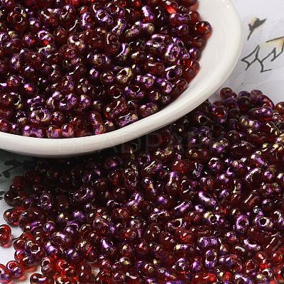Spray Painted Glass Seed Beads SEED-F005-06A-01-1