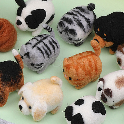 2 Sets Cat Needle Felting Kit DIY-SC0030-17A-1