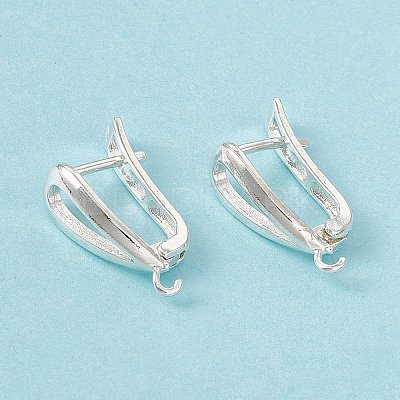 Brass Hoop Earring Findings with Latch Back Closure KK-A172-21S-1