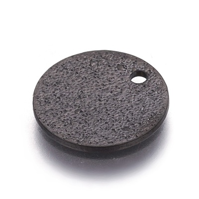 304 Stainless Steel Textured Pendants STAS-I098-01-15mm-B-1